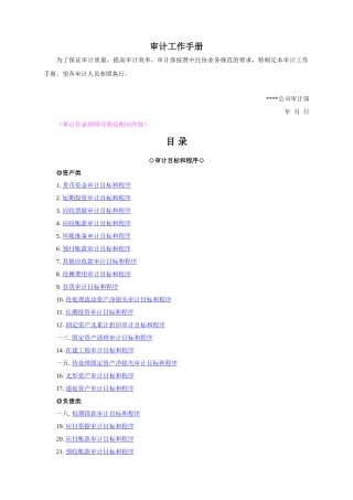 审计工作手册