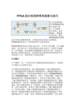 人力资源-FPGA设计的四种常用思想与技巧