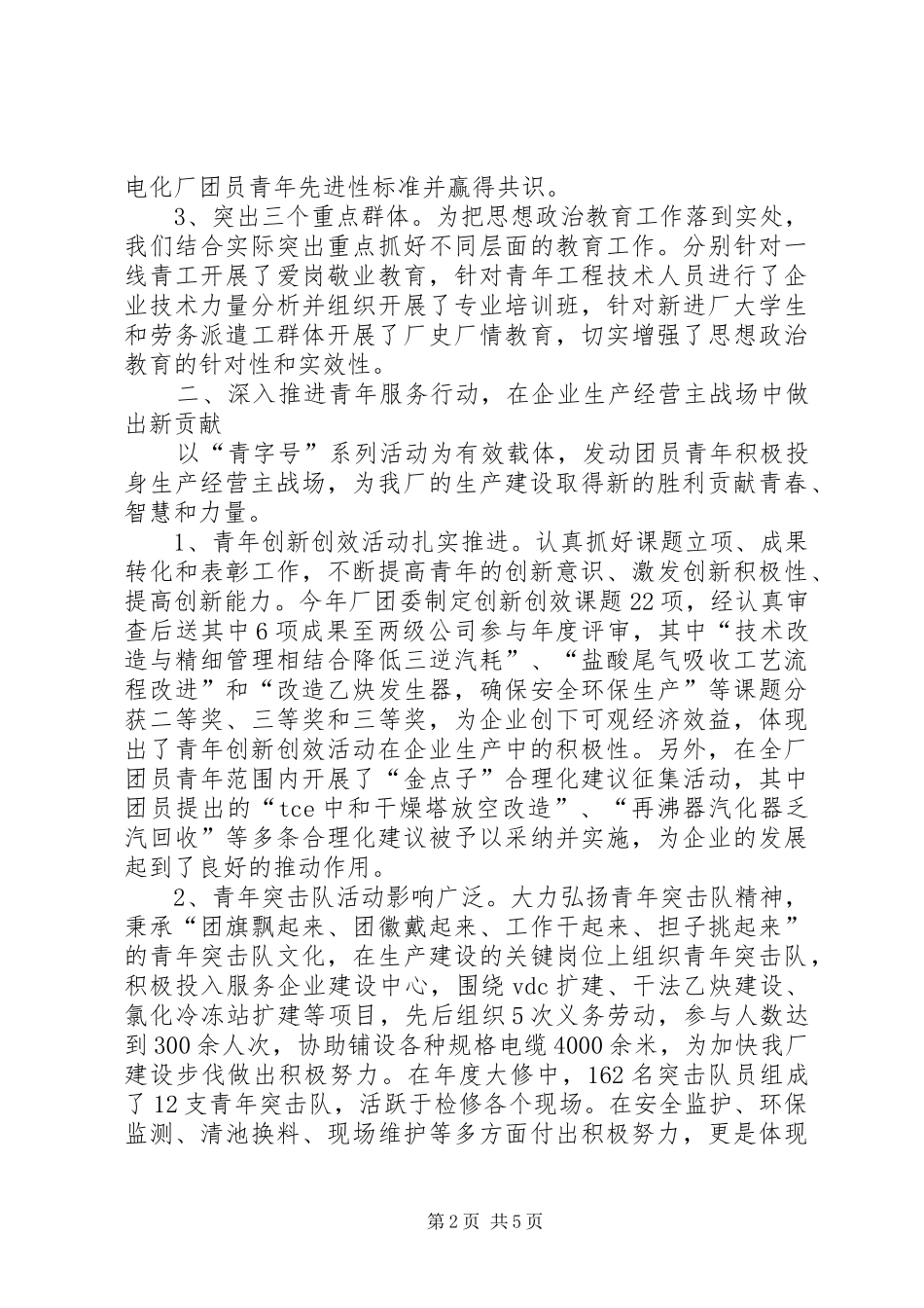 电化厂团委工作总结_第2页