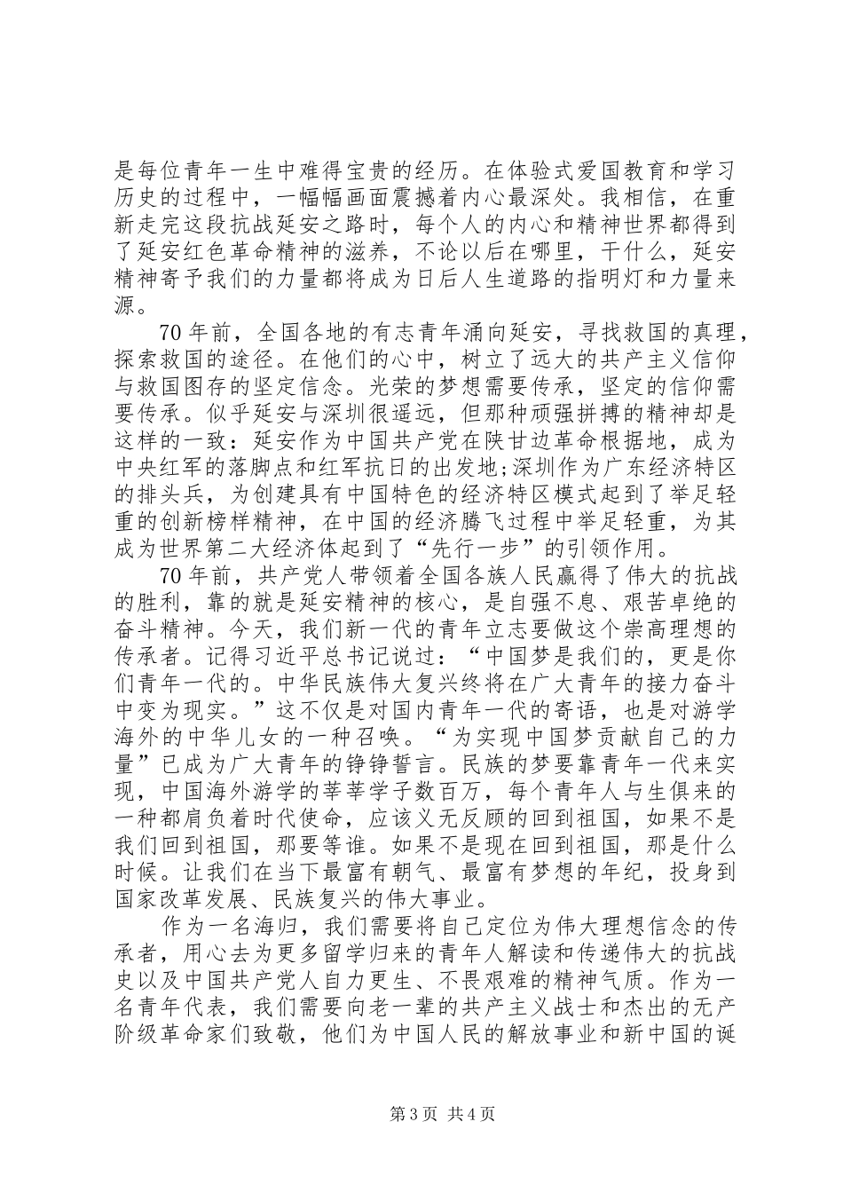 青年代表纪念抗战胜利70周年活动总结_第3页