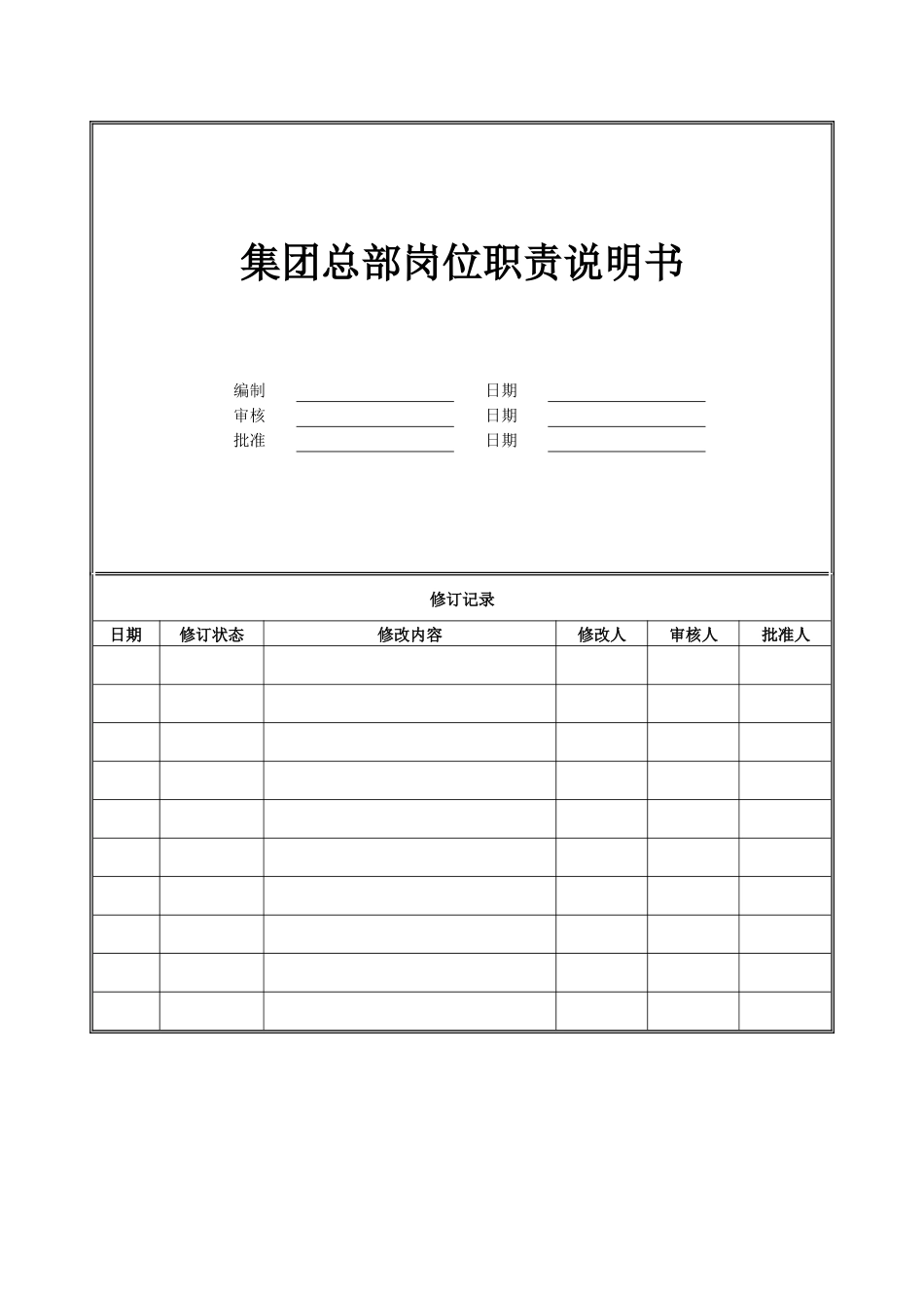 人力资源-4-大德公司总部岗位职责说明书_第1页