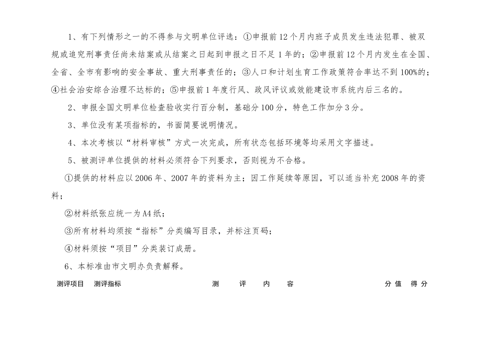 全国文明单位测评标准考核细则_第3页