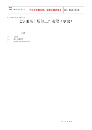 比尔莱斯市场部工作流程草案(1)