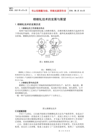 楔横轧技术的发展与展望
