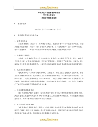 武汉福星惠誉沙湖项目可行性分析报告