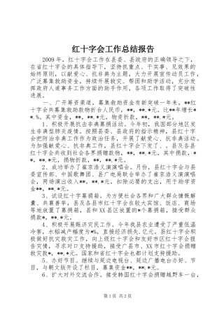 红十字会工作总结报告