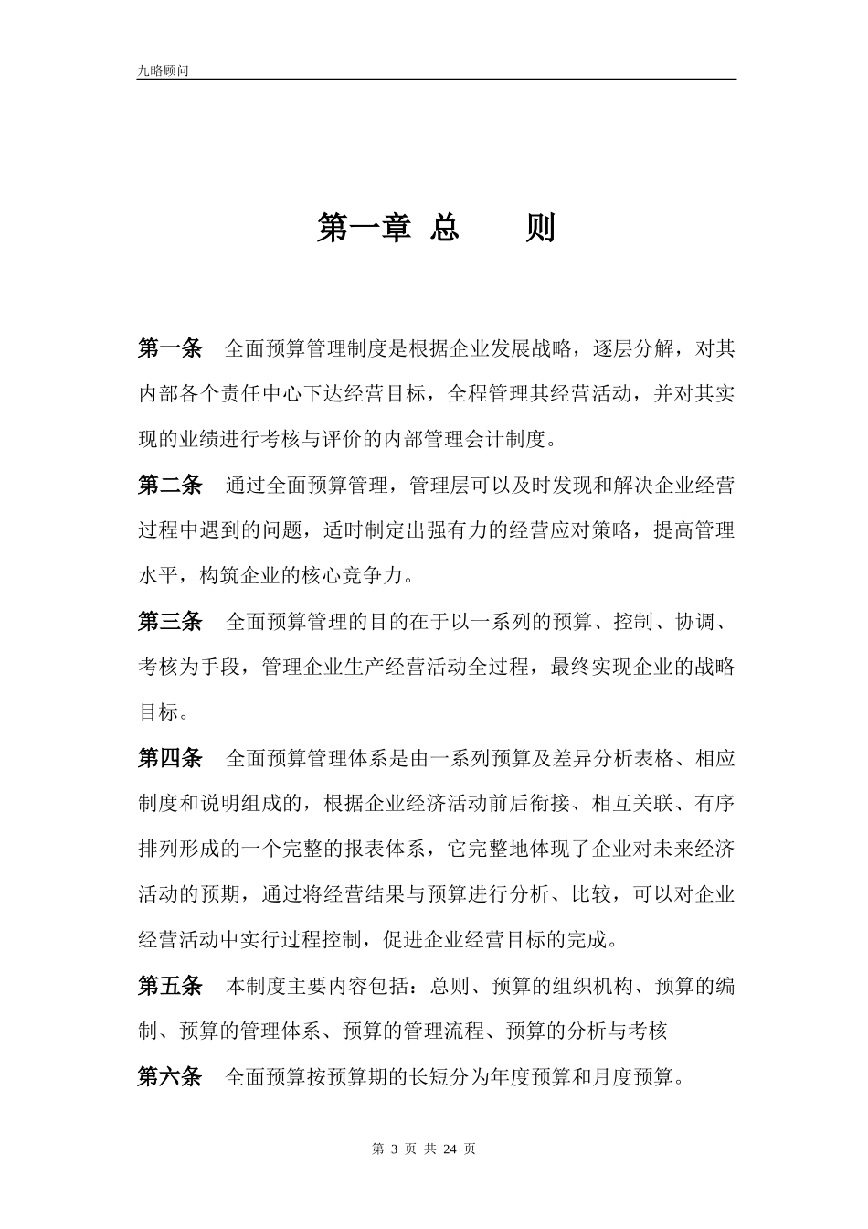 汇仁集团全面预算提案5某咨询_第3页