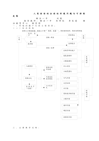 人类面临的全球性环境问题与可持续发展