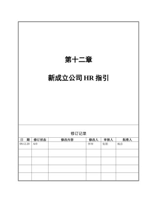 人力资源-VANKE-HR-D011新成立公司HR指引