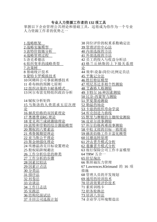 专业人力资源工作者必备的项工具