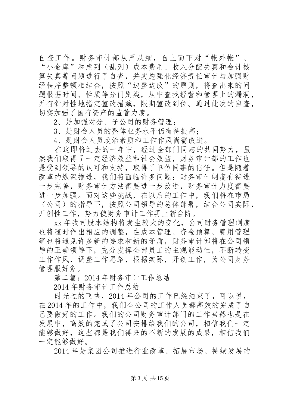 财务审计工作总结(精选多篇)_第3页