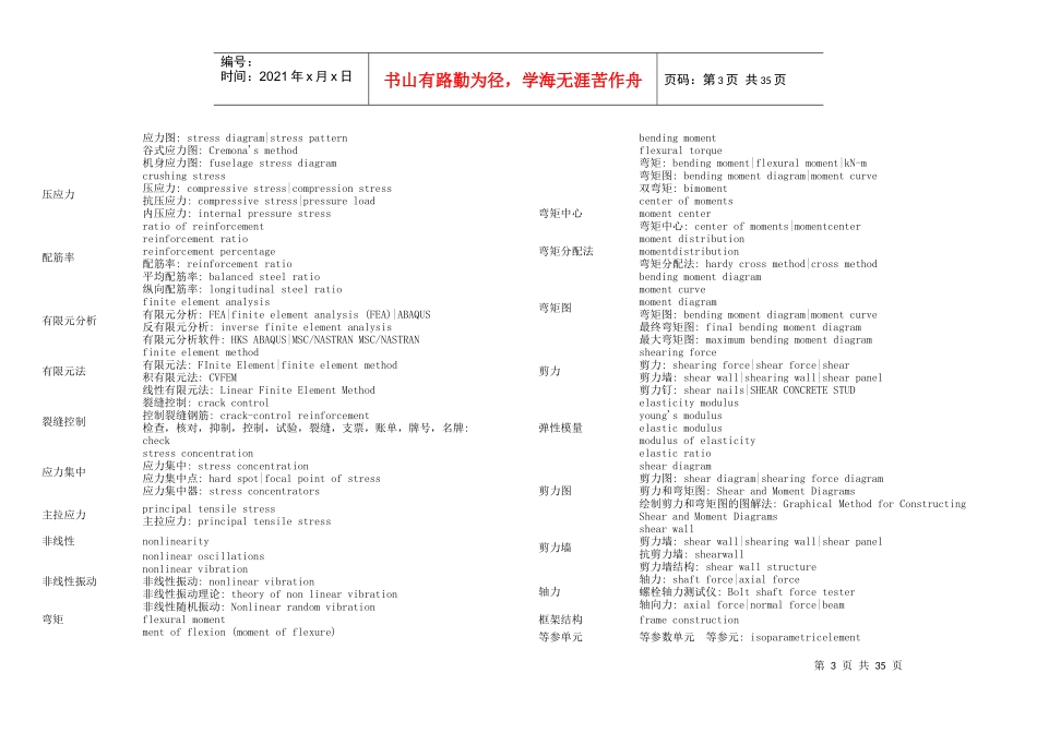 桥梁工程专业词汇32页打印版_第3页