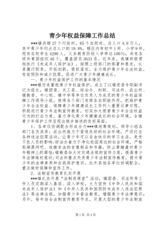 青少年权益保障工作总结
