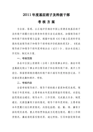 人力资源-XXXX干部年度考核方案