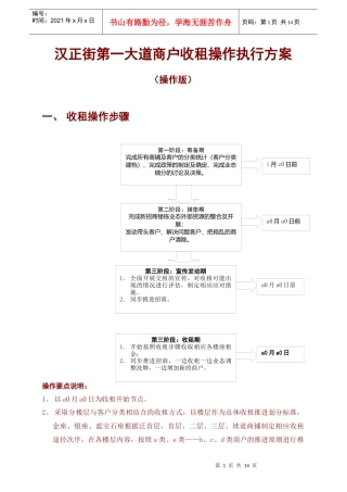 武汉汉正街第一大道商户收租操作执行方案