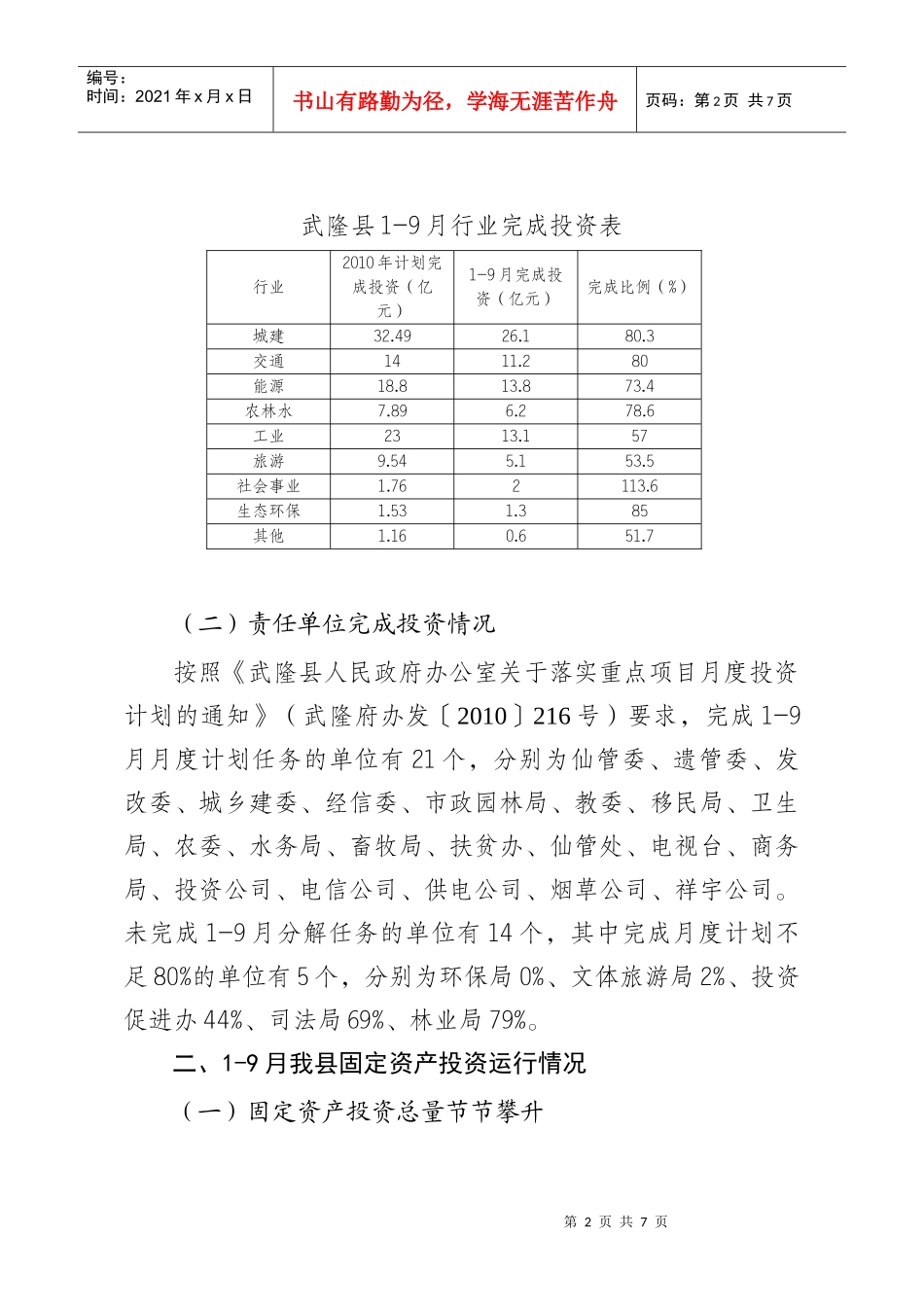 武隆县发展和改革委员会 XXXX年10月20日_第2页