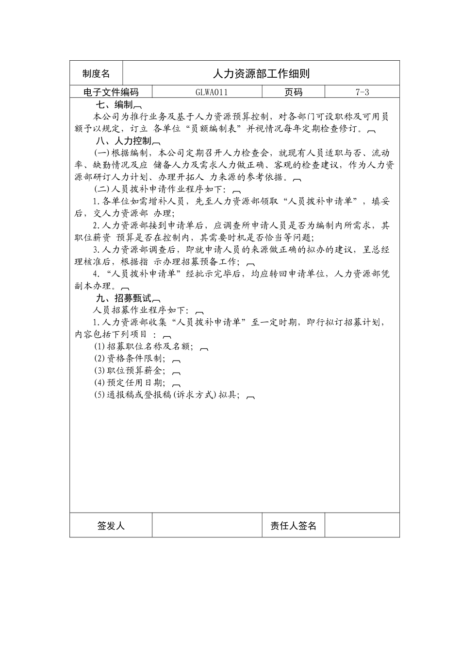 人力资源部工作细则_第3页