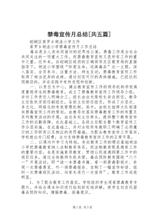 禁毒宣传月总结[共五篇]