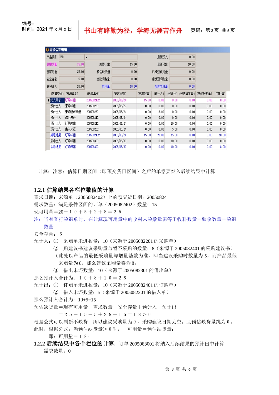 正航管理软件案例二：采购需求估算1_第3页