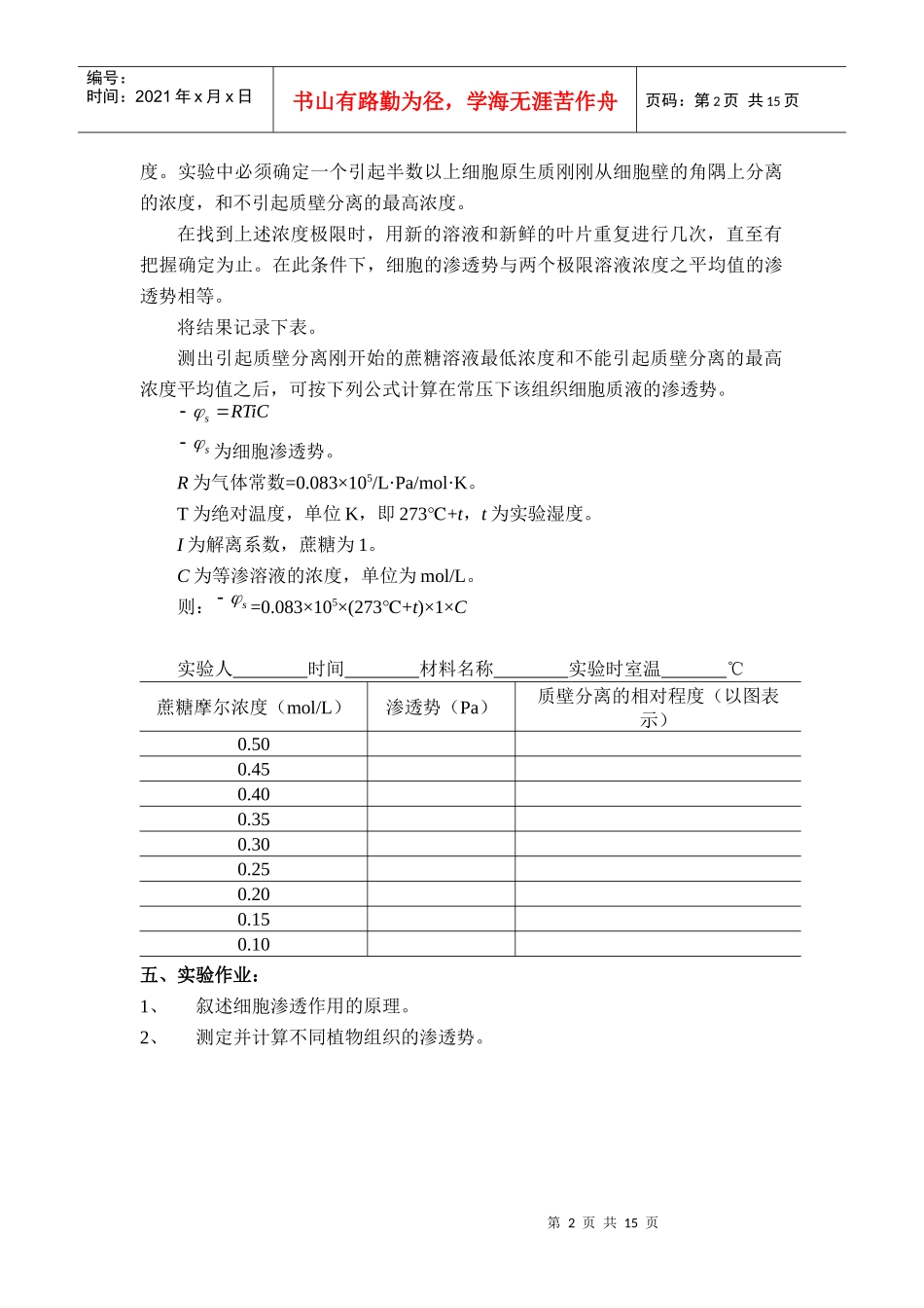 植物组织渗透势的测定(质壁分离法)_第2页