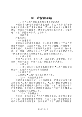 阿三农保险总结