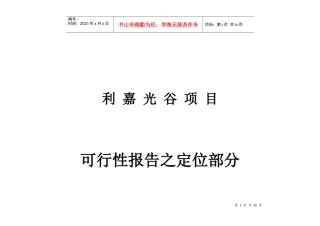 武汉光谷项目可行性报告