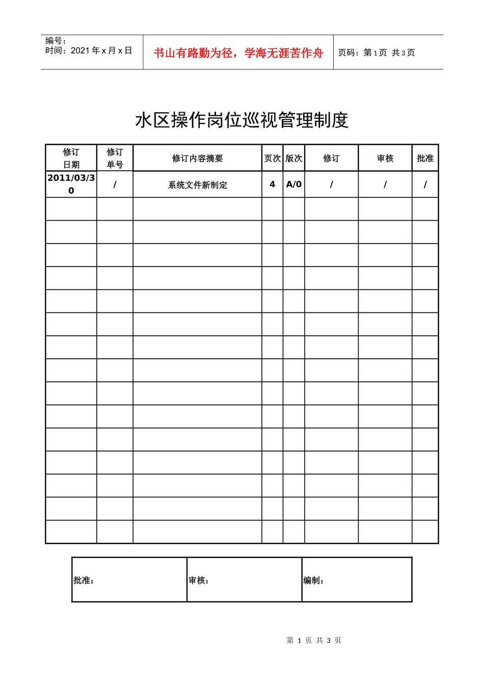 水区操作岗位巡视管理制度_第1页