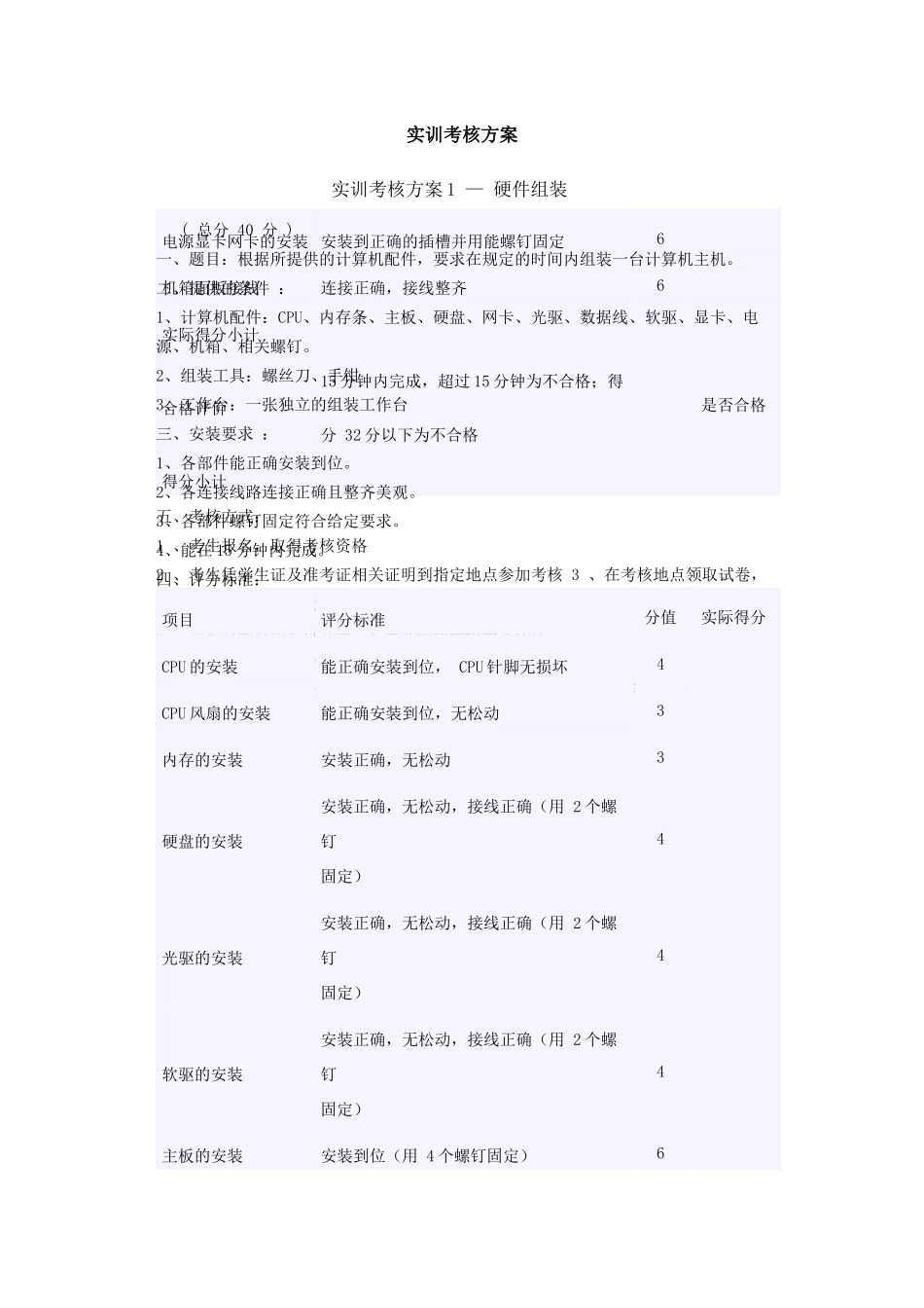 实训考核方案_第1页