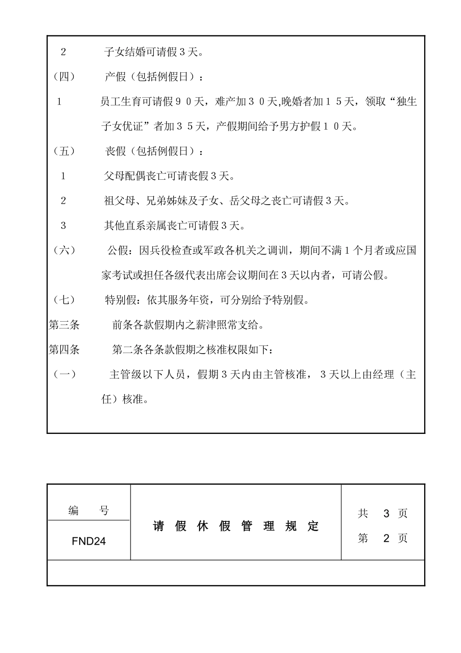 企业请假休假管理制定规定_第2页
