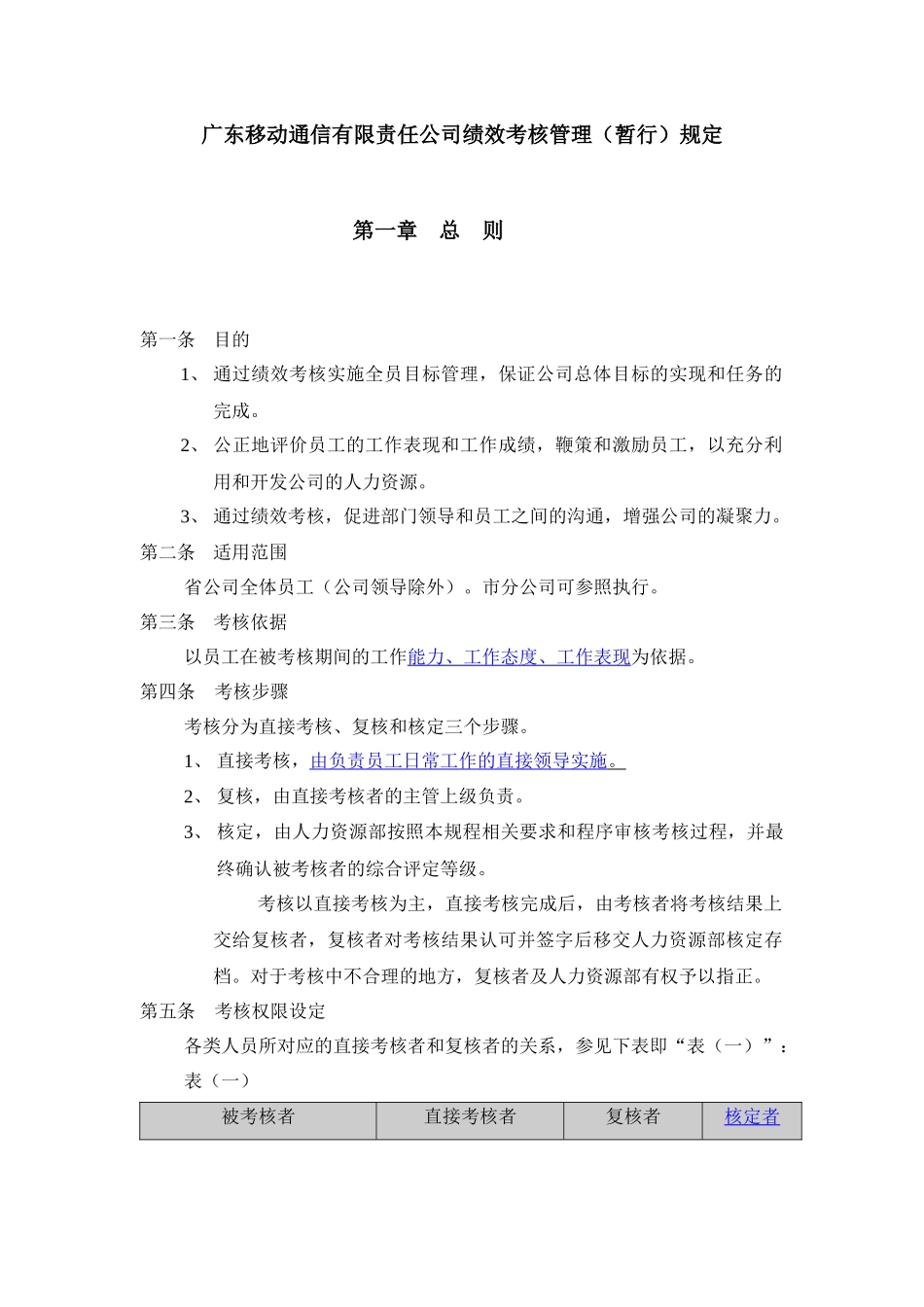 人力资源-GMCC绩效考核暂行规定(徐剑)_第1页