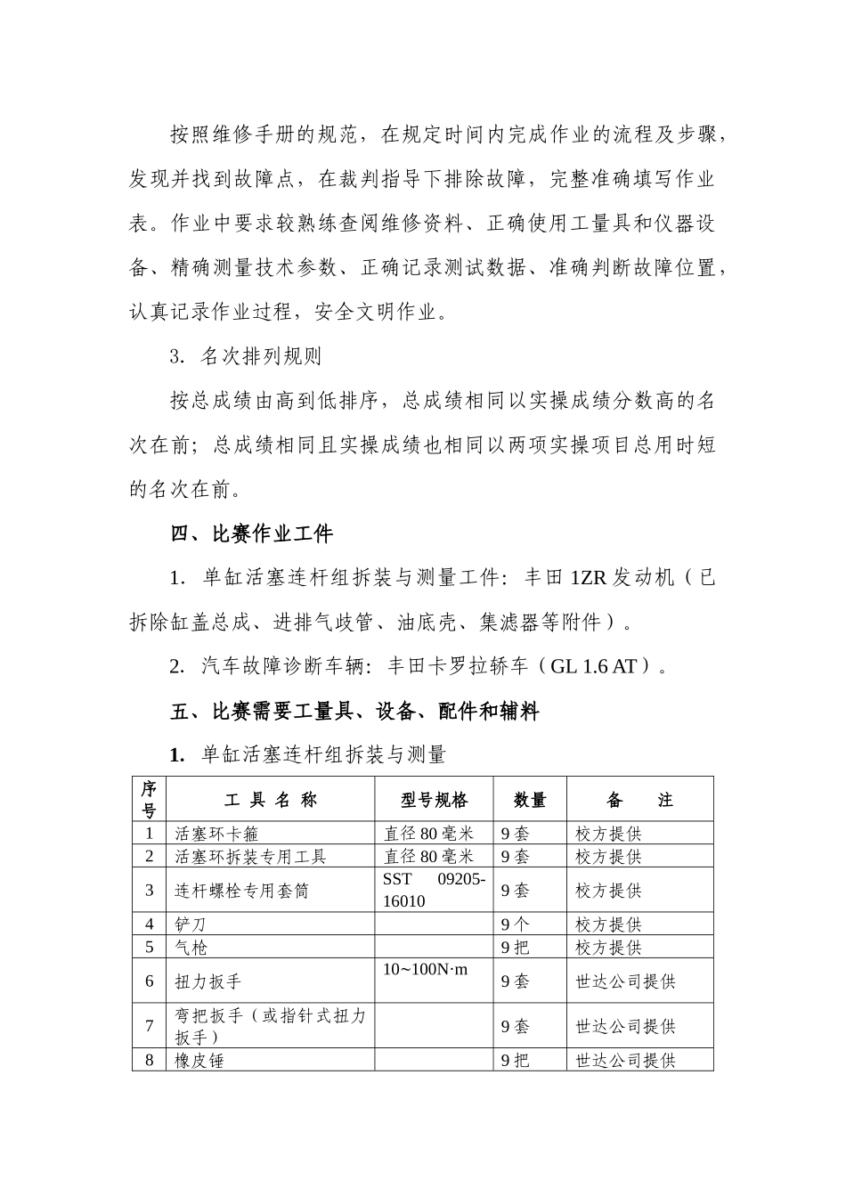 人力资源-XXXX年全国中职汽车运用与维修技能大赛个人赛——机电维修d_第3页