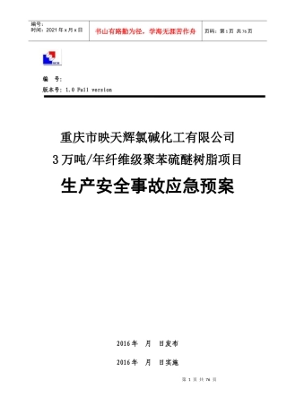 氯碱化工有限公司生产安全事故应急预案