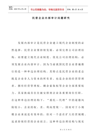 民营企业内部审计的发展策略