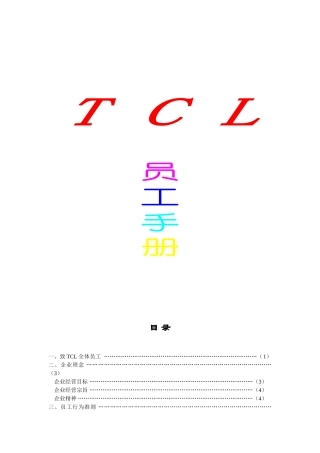 人力资源-TC集团的员工手册
