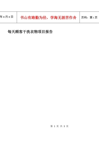 每天顾客干洗衣物项目报告