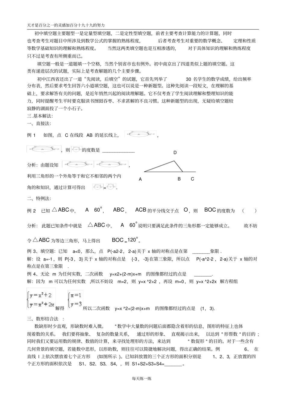 中考复习初中数学选择题、填空题解题技巧_第2页