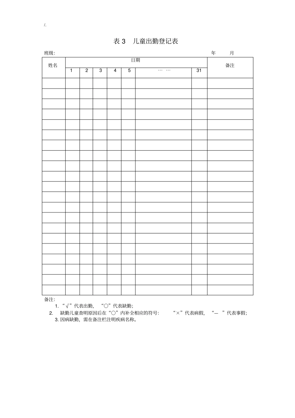 卫生保健工作文作品本记录表格_第3页