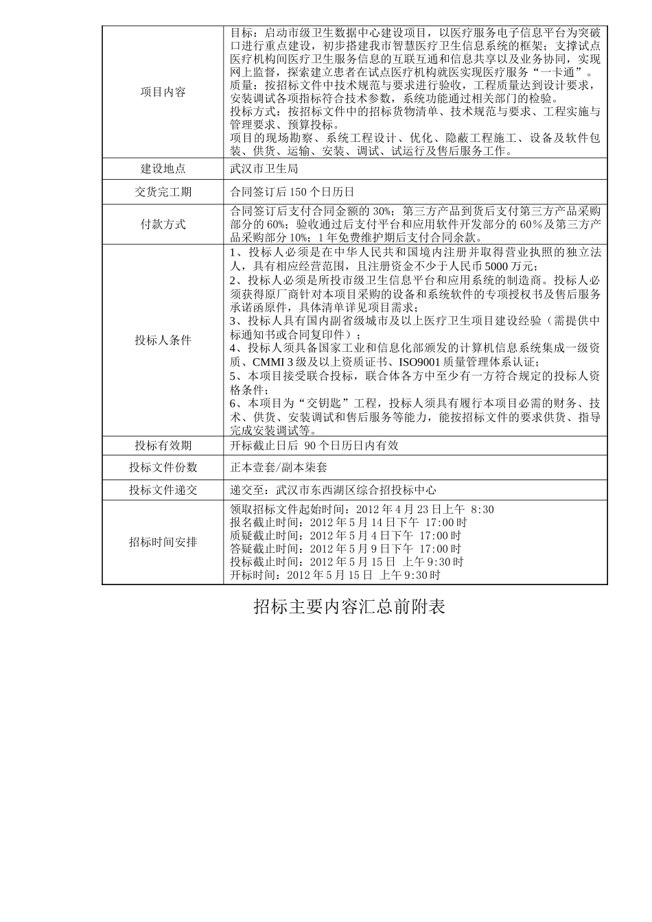 武汉市卫生局智慧医疗信息系统公开招标文件(定稿)_第2页