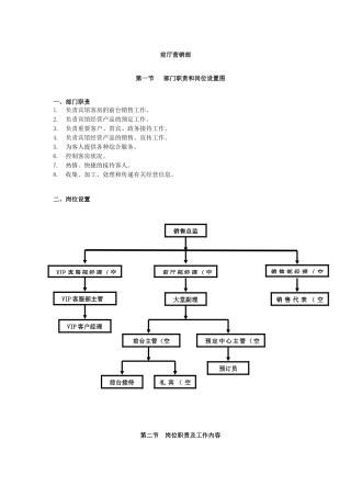 前厅销售部岗位职责