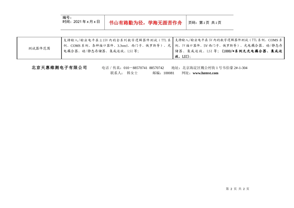 汇能电路在线维修测试仪系列产品主要功能比较_第2页