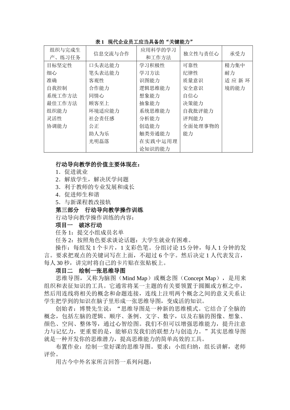 全国职业教育“行动导向教学”培训班学习总结_第3页