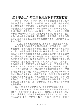 红十字会上半年工作总结及下半年工作打算
