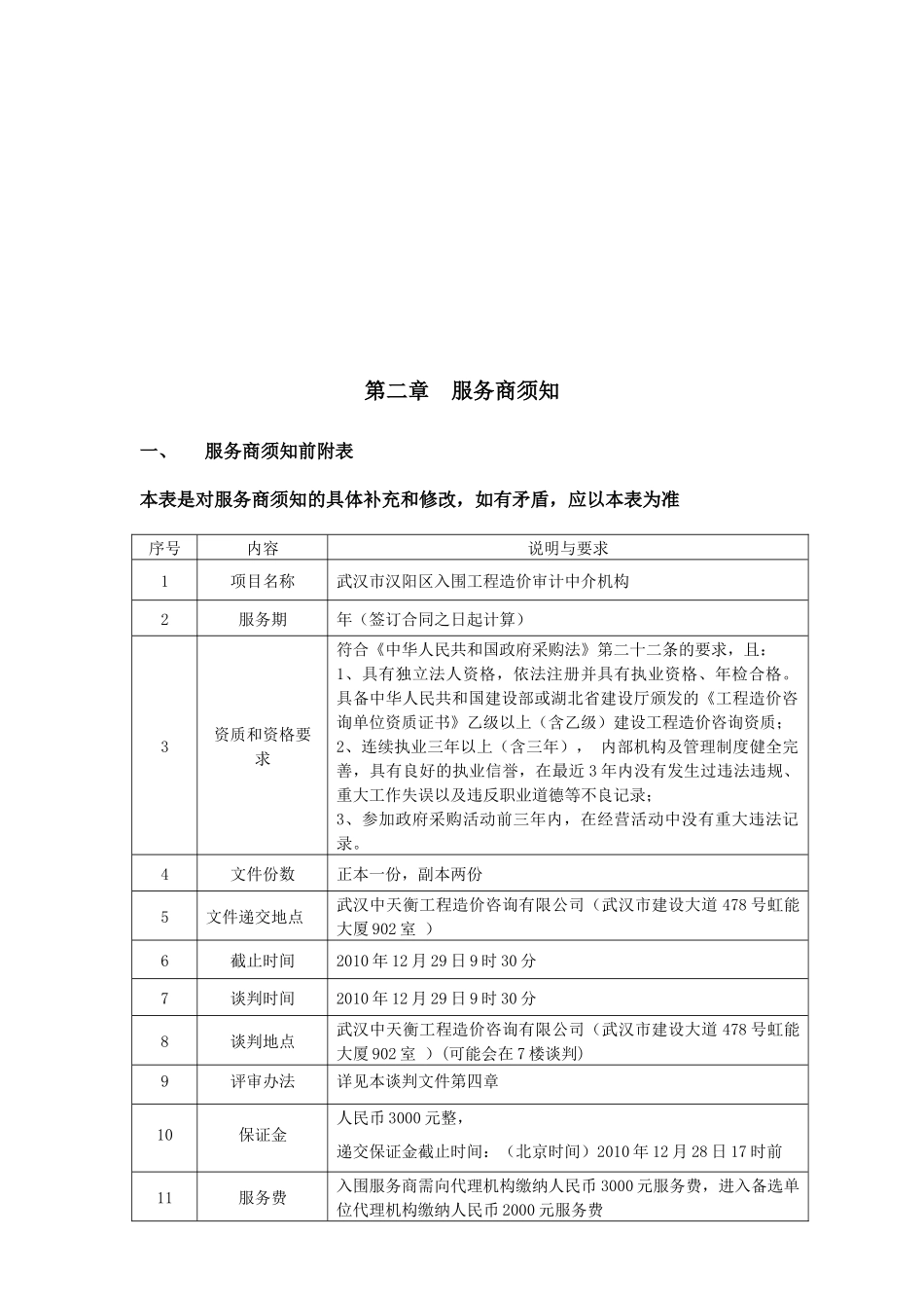 武汉市某工程造价审计中介机构谈判文件_第3页
