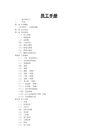 人力资源-IT员工手册