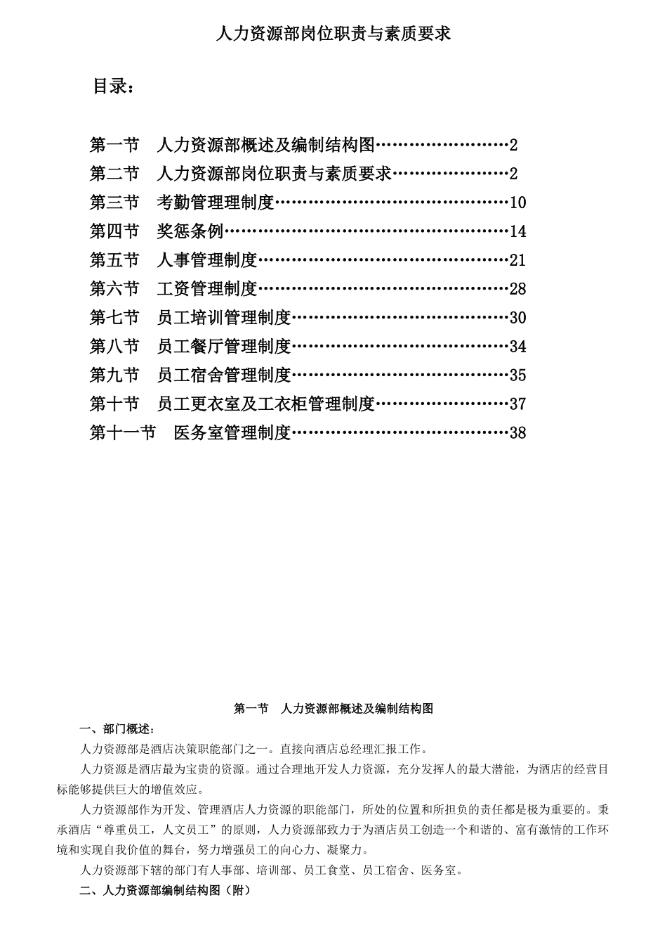 人力资源部岗位职责与素质要求_第1页
