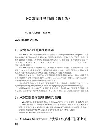 人力资源-NC常见环境问题(第5版)