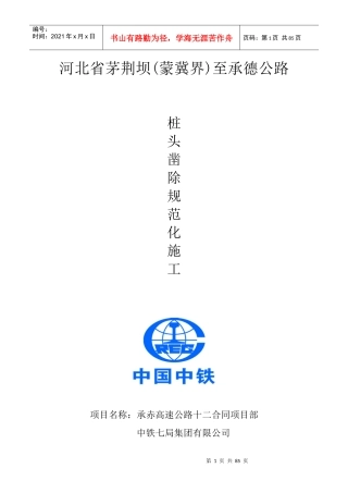 桩头凿除规范化施工