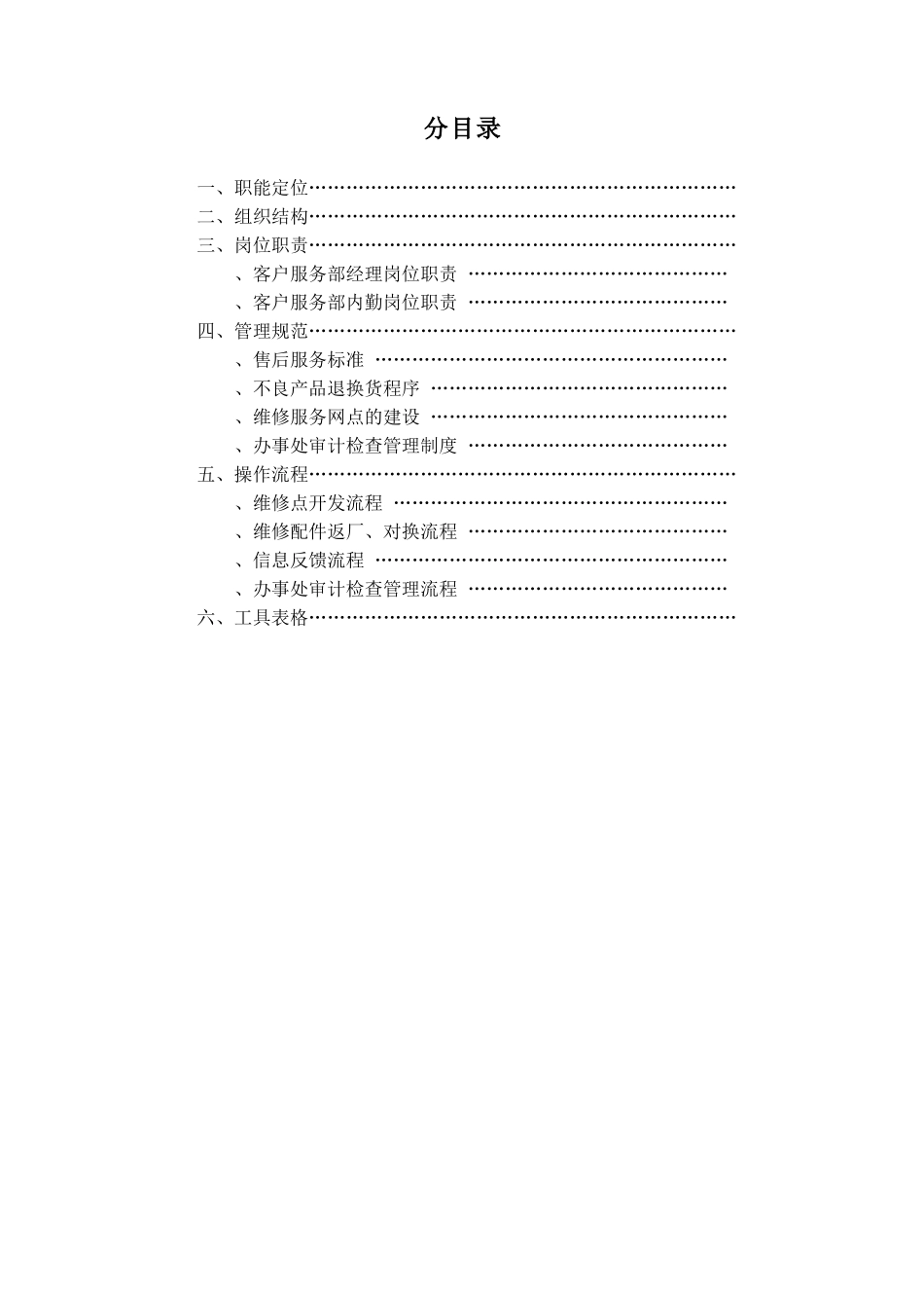 欧普公司客户服务部管理手册_第2页