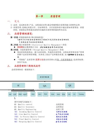 品管管理基础知识培训资料