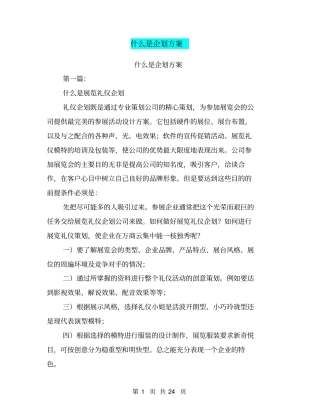 什么是企划方案(完整版)